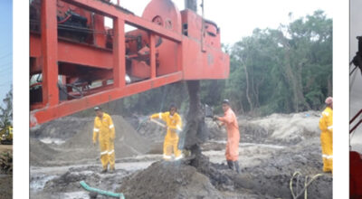 Hincado de piolres para cimentación profunda de la planta de tratamiento La Tampiquera en Boca de río, VER